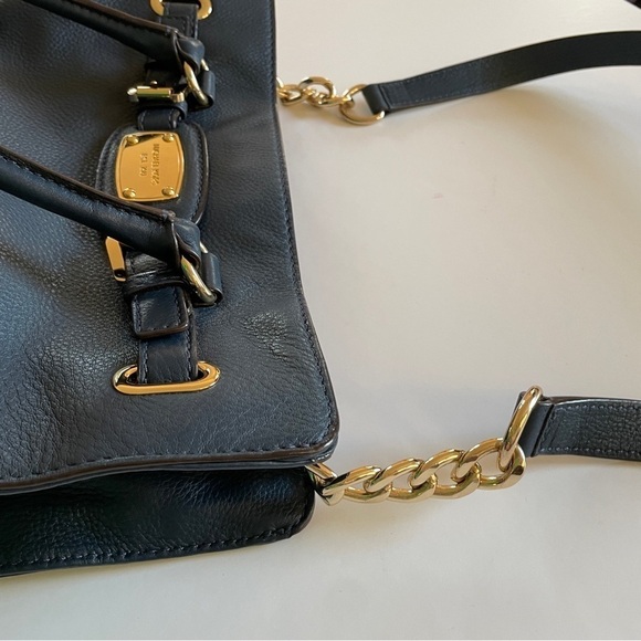 Michael Kors Navy Blue Hamilton Satchel Purse - Picture 7 of 14